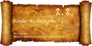 Kosár Krisztián névjegykártya