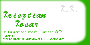 krisztian kosar business card